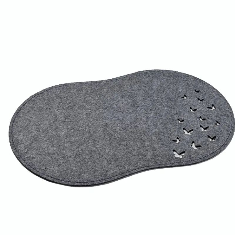 100% natrual wool material black placemat set made in China