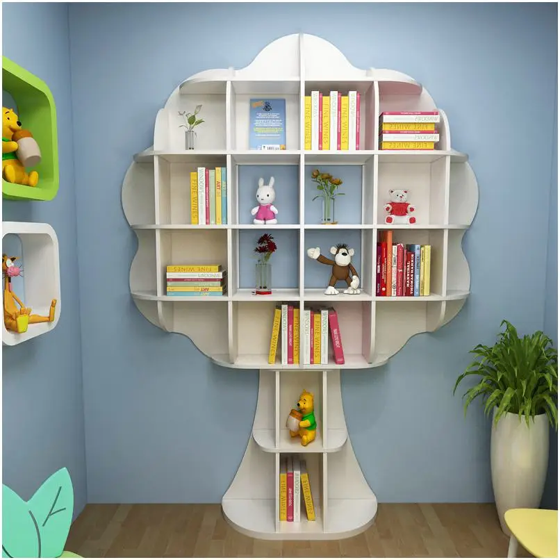 Chiquitos Creative Library Kindergarten Tree Shaped Floor Decoration Bookshelf Montessori Daycare Furniture Set Design