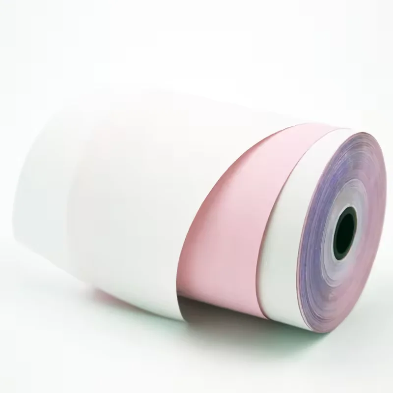 Paper Manufacturer single 2 Ply 3Ply 4 Ply Carbonless Paper Rolls 76x70 57x50 custom size NCR Rolls