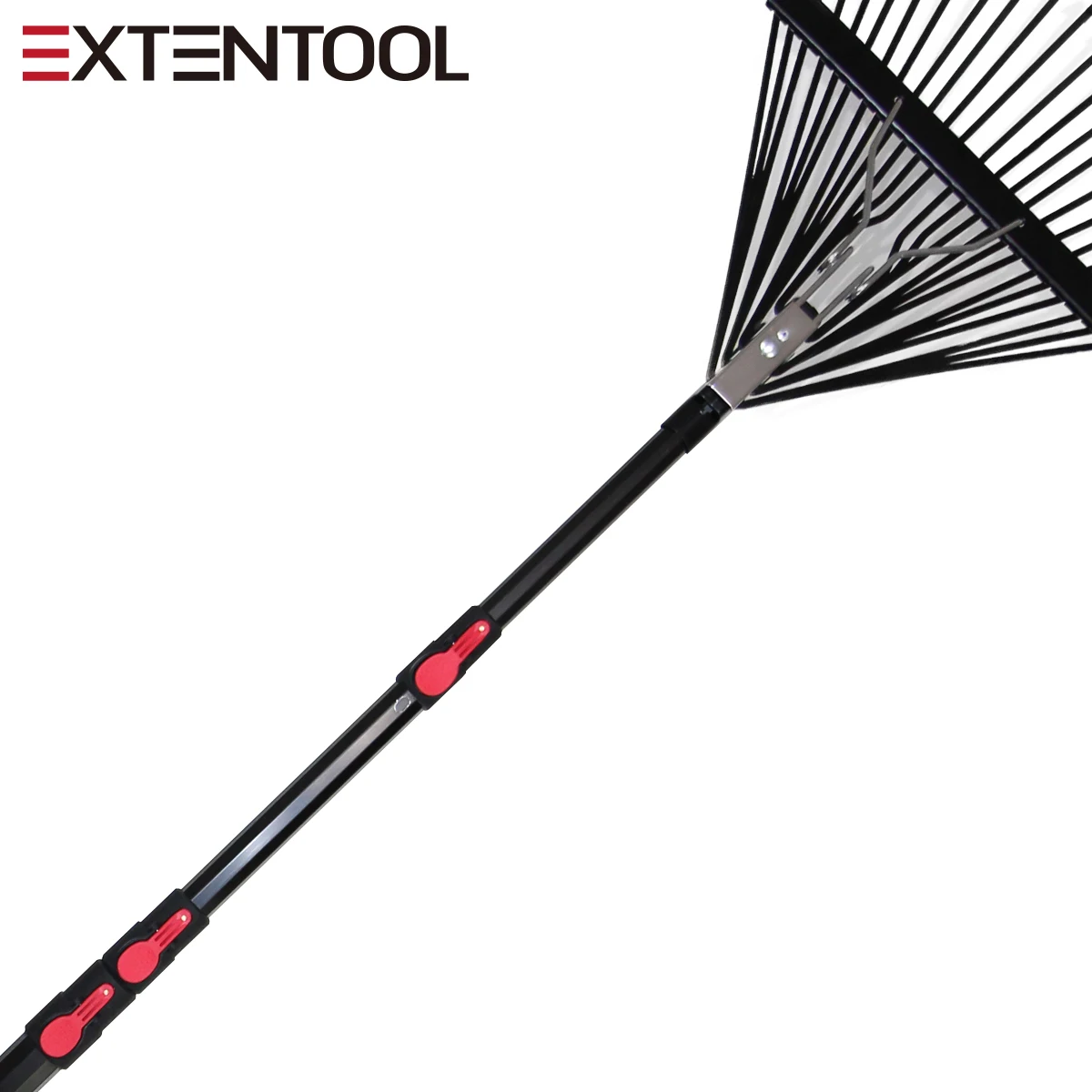 Extentool алюминиевые телескопические грабли листьев с деревянной ручкой ручной садовый инструмент выдвижная
