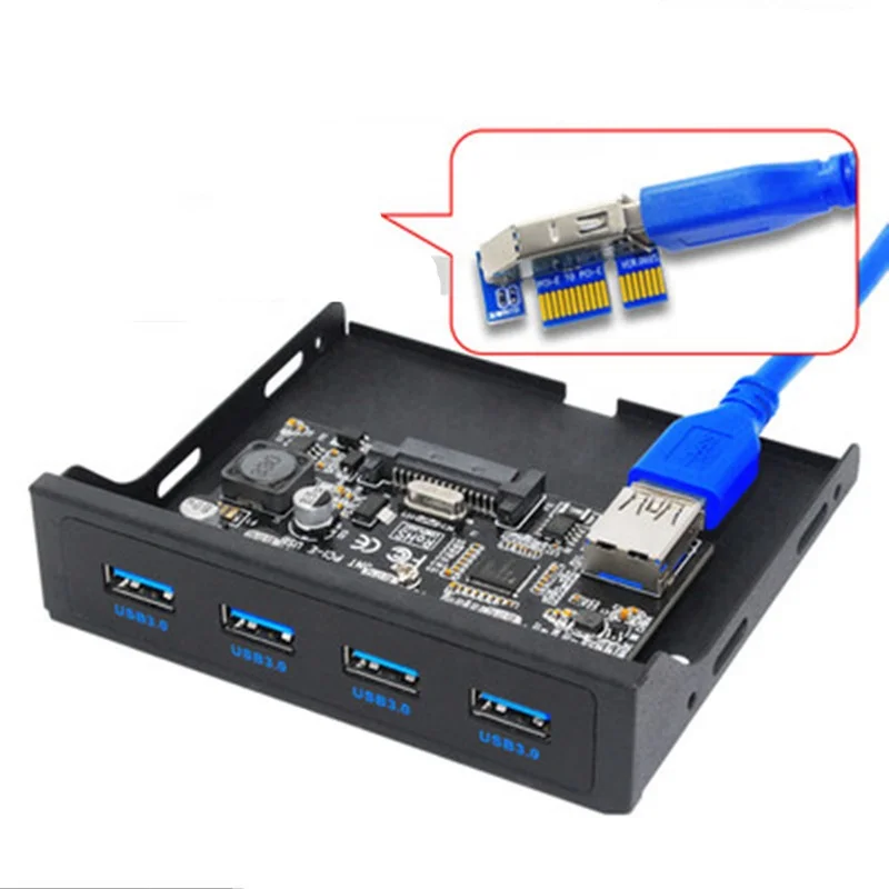 4 Port PCI-E to USB 3.0 HUB PCI Express Card Adapter with Power Connector