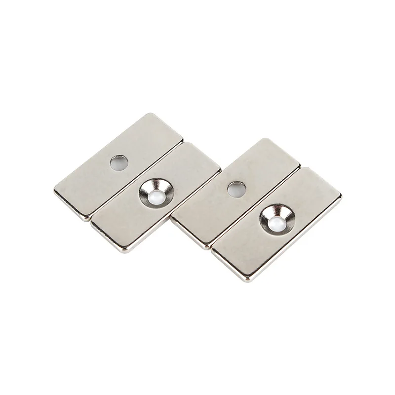Custom N35-N52 Grade Perforated Rectangular NdFeB Ferrite Magnets Permanent Magnet with Bending Moulding Processing Services