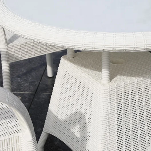 Plastic Balcony Used Garden Outdoor Furniture Round Dining Table Set