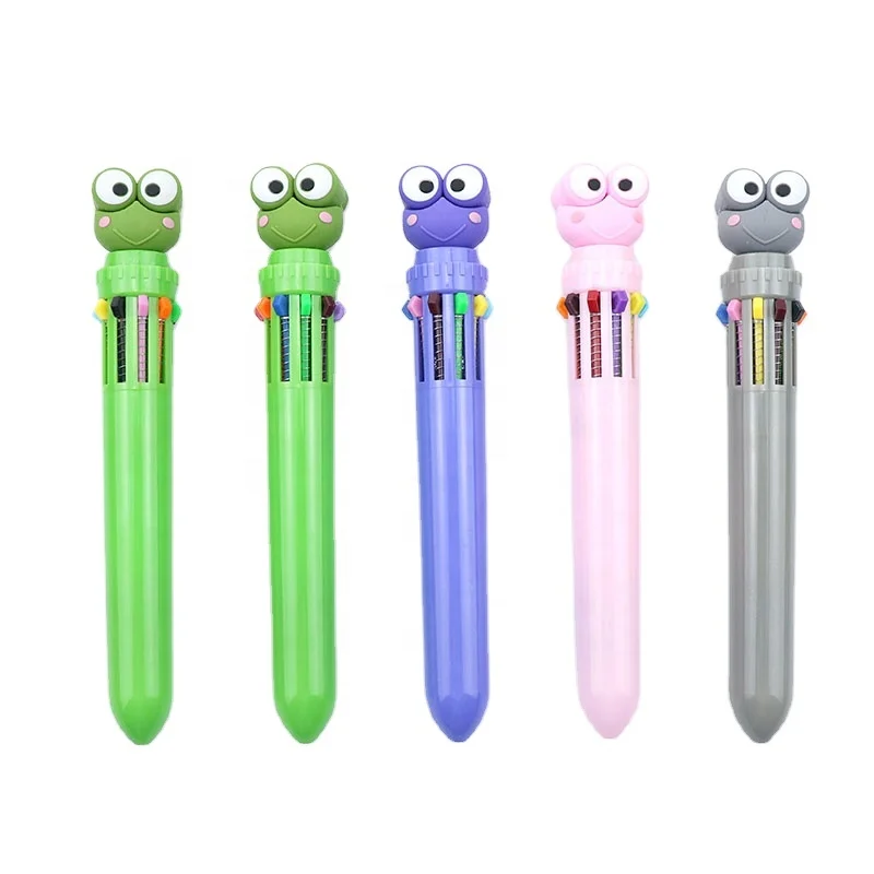 Cartoon animal frog doll 10 Color Multicolored Ballpoint Pen