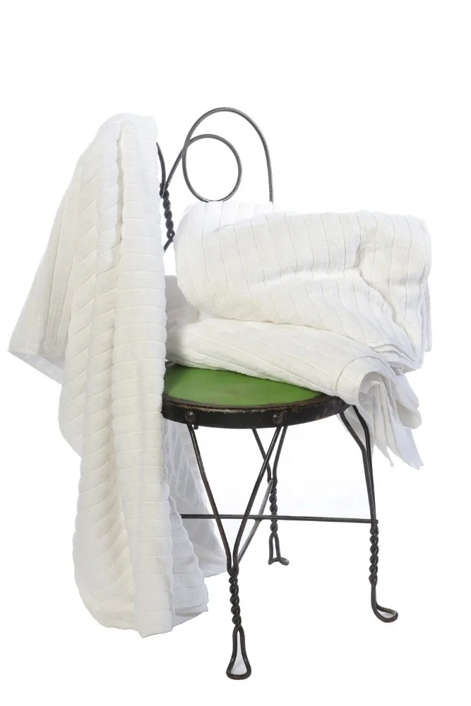 wholesale towels 100% Cotton Jacquard towel Classic Turkish Towels Jacquard Rib Style White Jumbo Bath Sheet