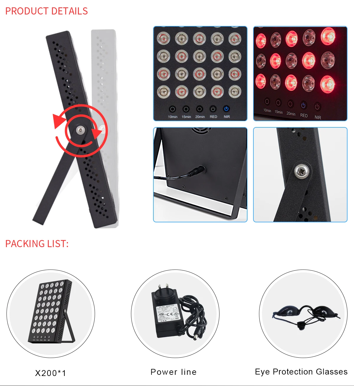 SODOLUX Portable Medical Grade Professional Facial Collagen Anti Aging Pdt Photon Red Led Light Therapy Machine