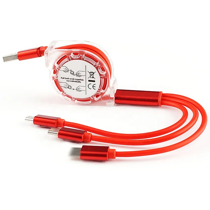 2021 New Design Factory Price 3 in 1 Multi Function Data Cable High Quality Fast Charging Cable