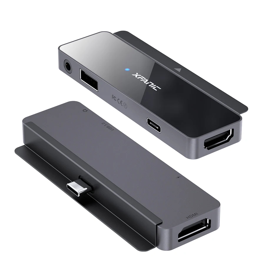 
4 in 1 USB C to HDMI+3.5AUX+USB3.0+PD Hub Mini USB C Adapter Type C Converter 