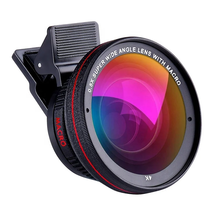 
Aipaxal Universal Clip 2 in 1 4K HD Macro and 0.5x Super Wide Angle Lens for Mobile Phone 