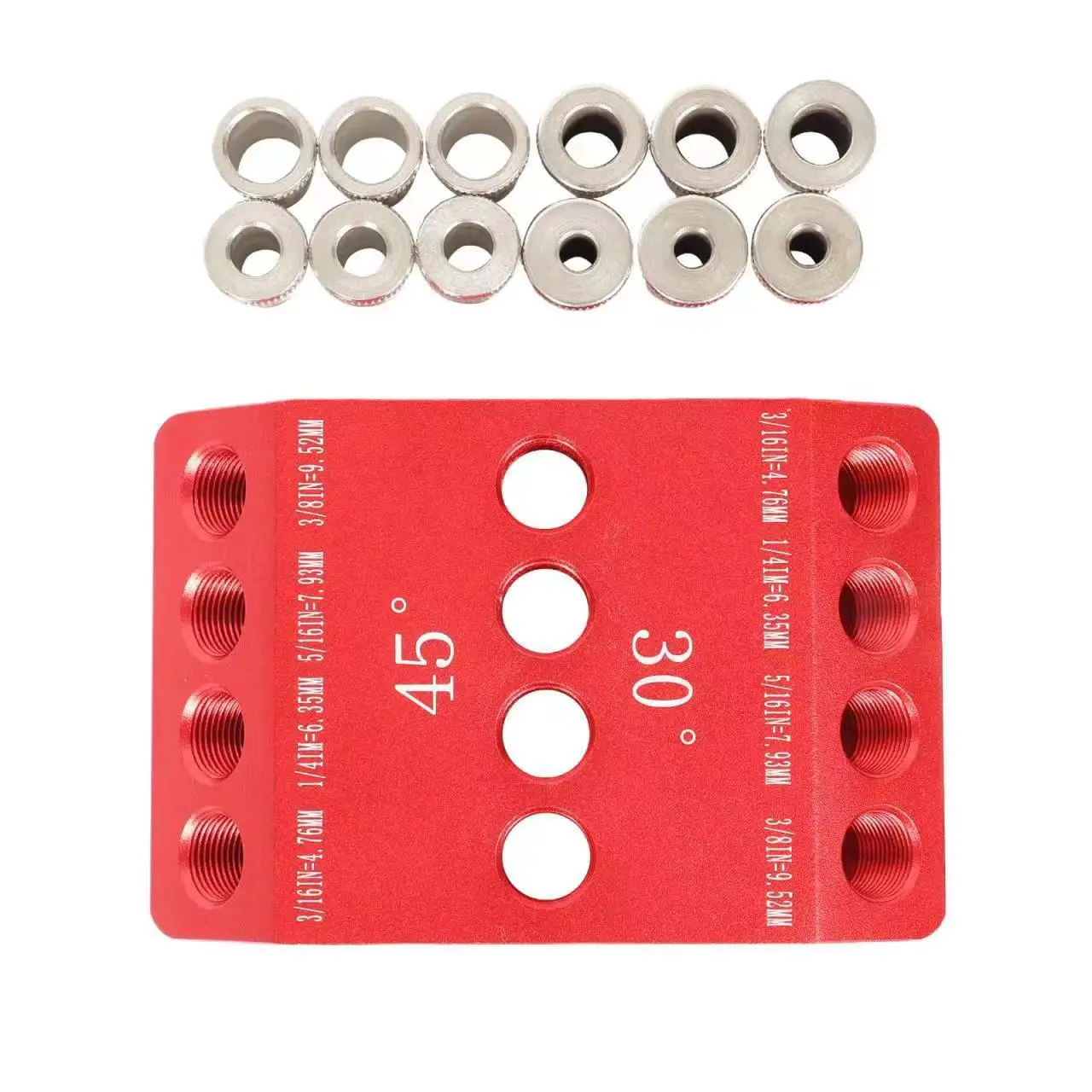 Drill Hole Guide Jig 30/45/90 Degree Angle Drill Hole Guide Jig 4 Sizes Drill Hole Guide Jig