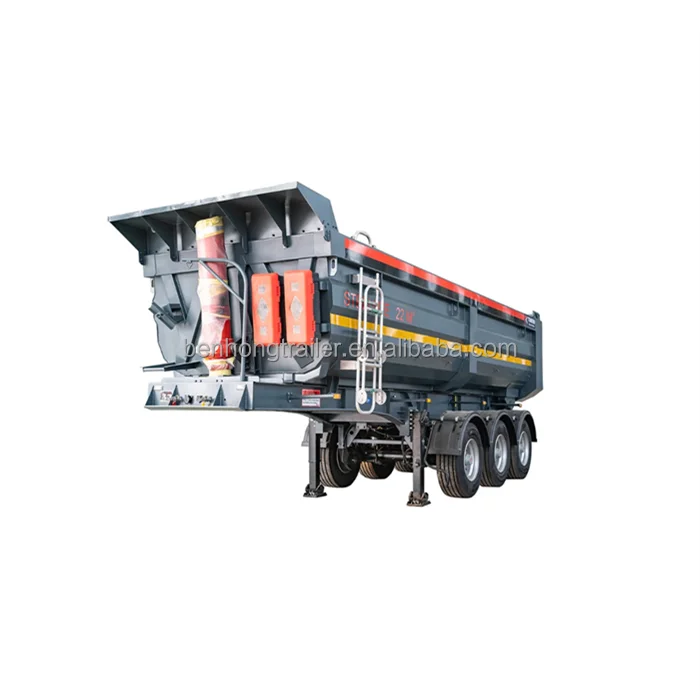 Heavy Duty Dump Semi Trailer 50/60 tons Truck Trailer Tandem Hydraulic Tipping Box Tipper Trailer For Sale