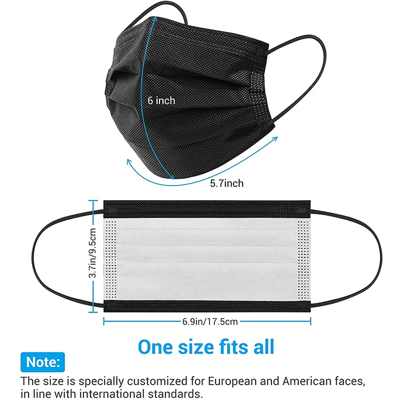 3 одноразовая медицинская маска с тремя складками пыли косметические маски для лица медицинская Защитная черная маска для дайвинга