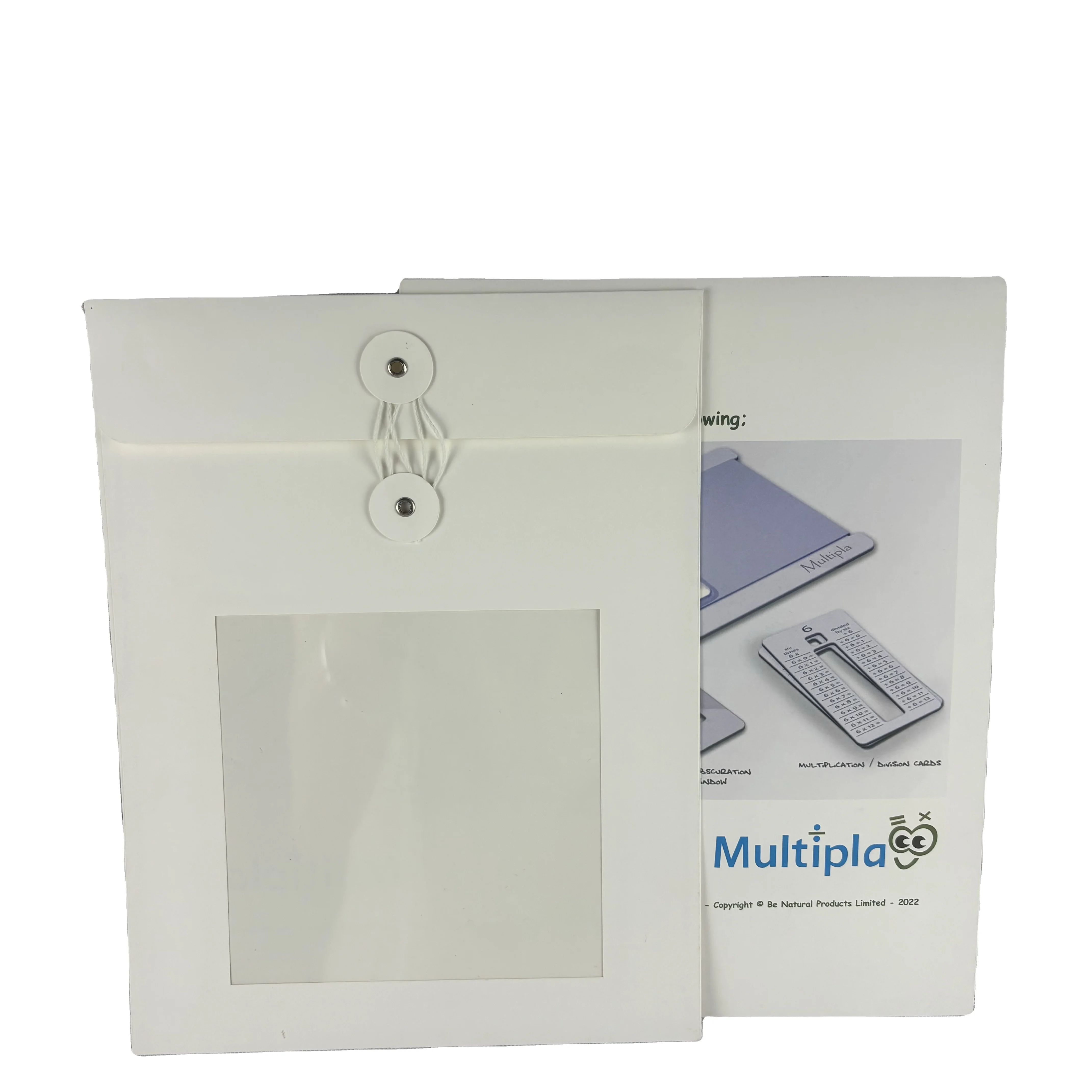 Custom A4 A3 kraft paper letter and envelope set black string document  business card file envelope white with clear window