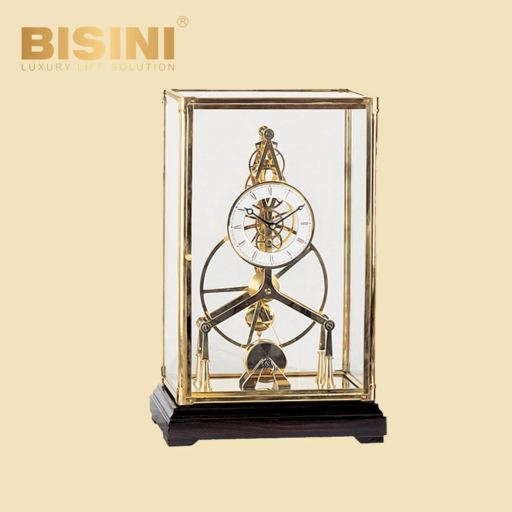 European style Classic Gossamer frame clock Skeleton Desk Clock Exquisite antique Mechanical gear clock