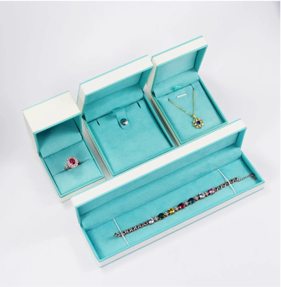 2023 Красивая зеленая Подарочная коробка для драгоценностей с длинной цепочкой коробки браслетов леди и девушек