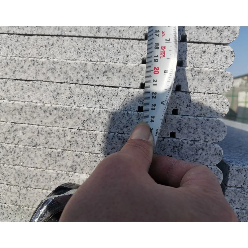 China natural grey granite G602 stair steps 112X28X2 cm with Polished surface,one long side bullnose,3 anti-slip grooves