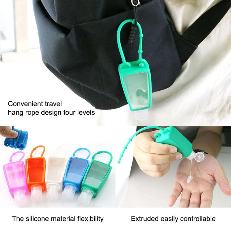 Cartoon Mini Shower Gel Container Silicone Holder Travel Plastic Empty Hand Sanitizer Bottle