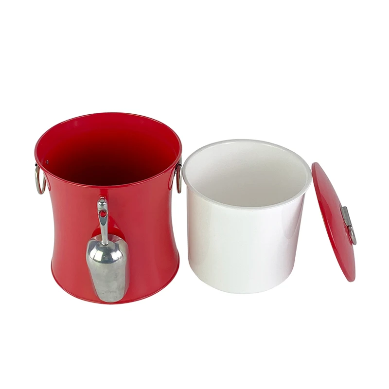 Manufacturer Wholesale Price Vintage Ice Bucket Wine Beer Galvanized Cooler Metal Ice Bucket Ice Cube Bucket For Party