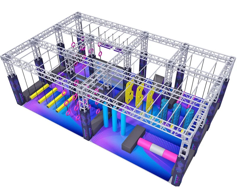 commercial bounce house ninja warrior floating obstacle course equipment for adults indoor playground