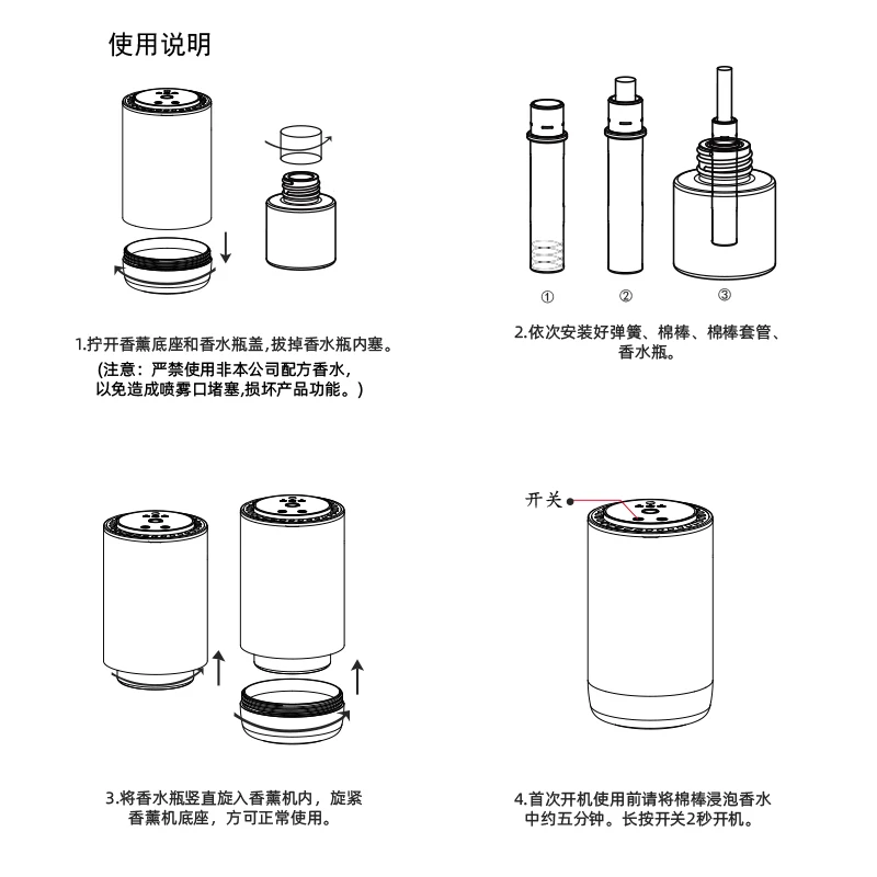 2024 Latest Smart Scent Air Freshener Spray Waterless Essential Oil Perfume Car Aromatherapy Diffuser