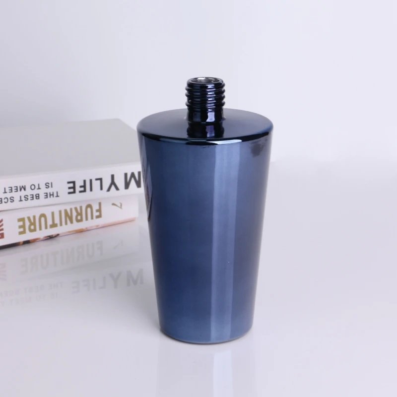 Luxury Custom Iridescent Blue Candle Glass Jar For Candle Making 246oz