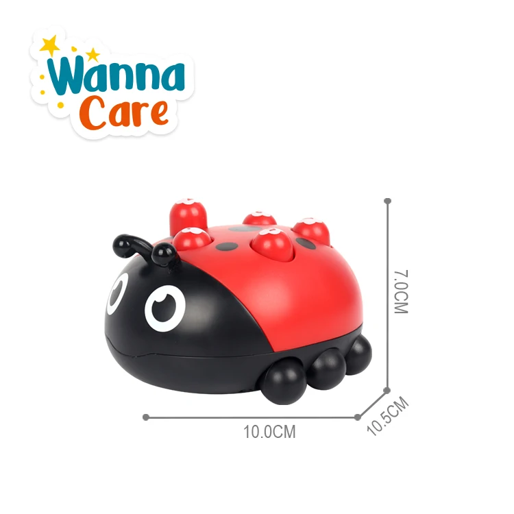 New 2024 Educational Cartoon Number Recognition Pressed Ladybug Inertia Toy Car Children Toddler Toys From China