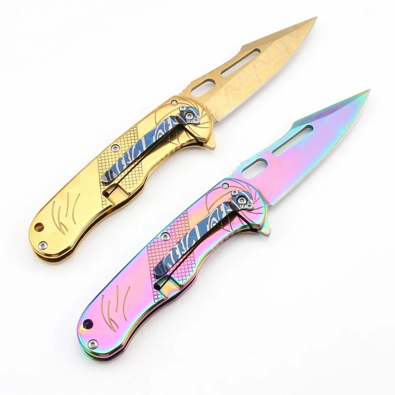 BOK F85 Gold outdoors pocket tool knife folding Tactical utility hunting combat camping knives