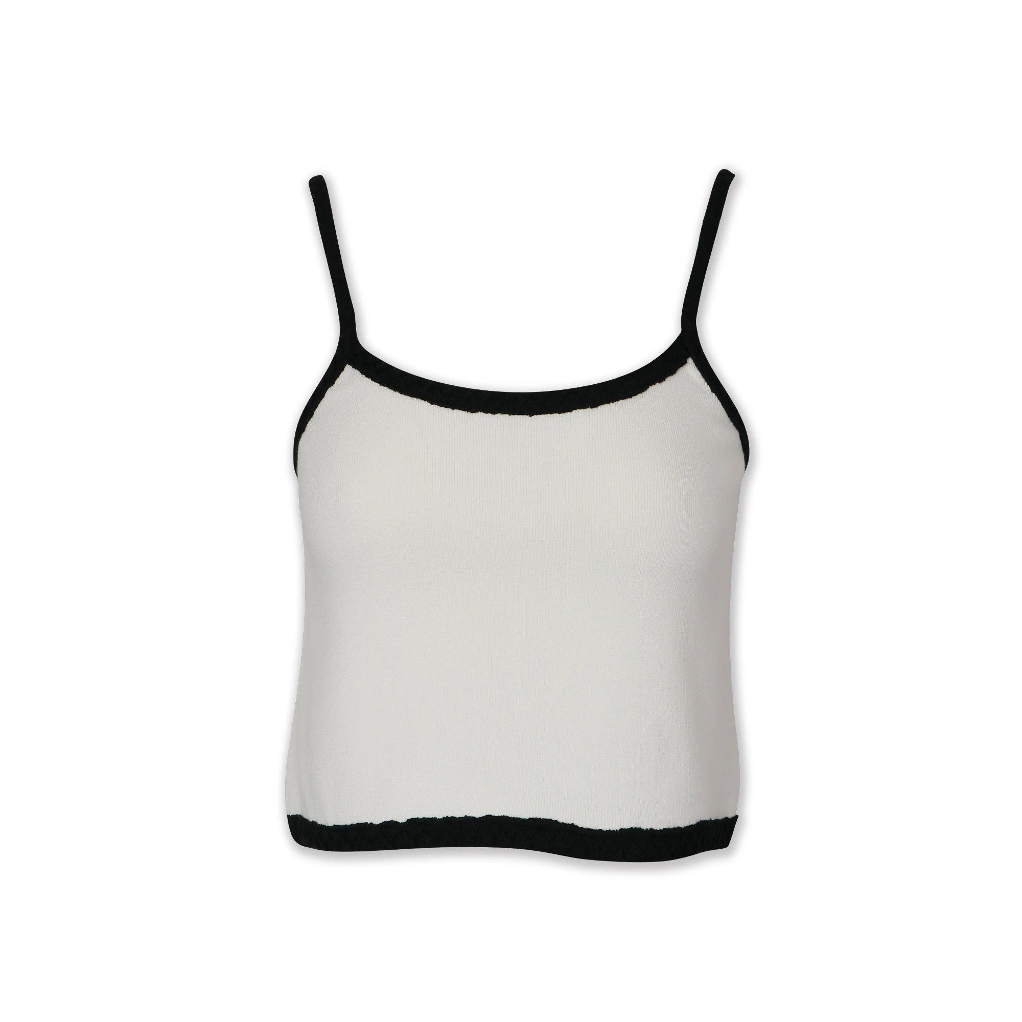 Latest Product Good Quality Cotton Sexy Round Neck Knit Strap Crop Top for Women