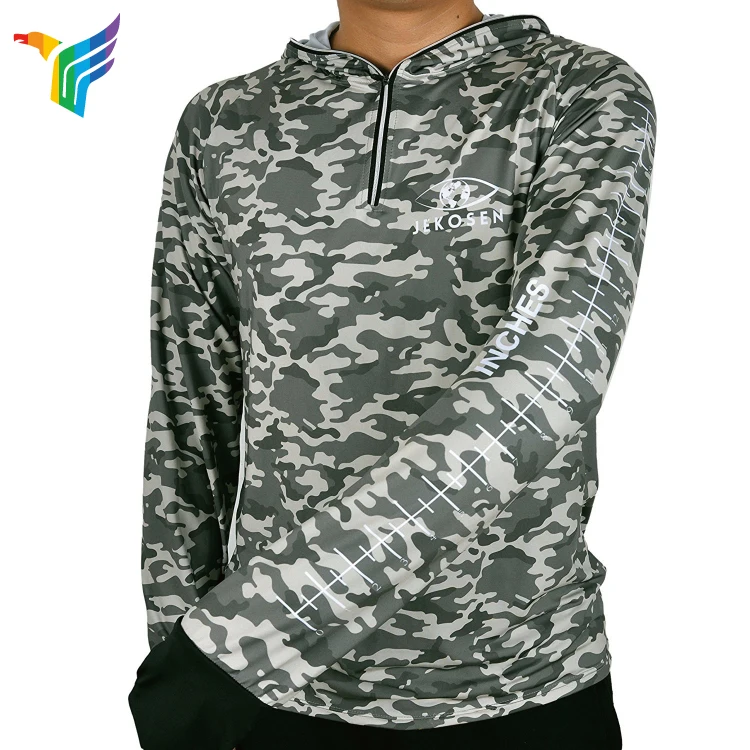 Custom Sublimation Polyeste full sublmation Zipper Man  Fishing T Shirt