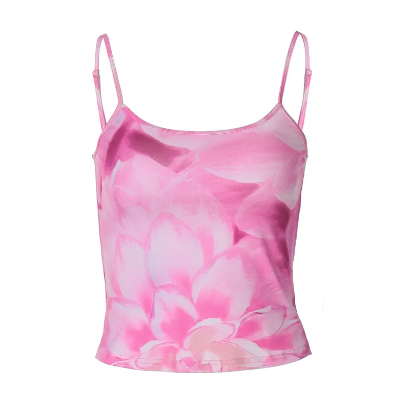 New Trends European And American Style Hot Selling Women S Wear Summer New Pattern Print Sexy Slim Fit Midriff Baring Cam
