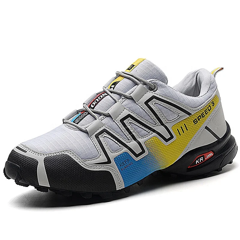 High quality outdoor sneaker rubber rock climbing shoes  men no slip hiking shoes