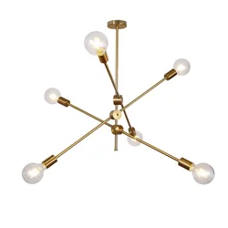 HOOYI  Decorative Lighting Fixture  LED Iron Gold Metal Chandelier AC 110-265V Ceiling Lamp for Dining Room Hotel