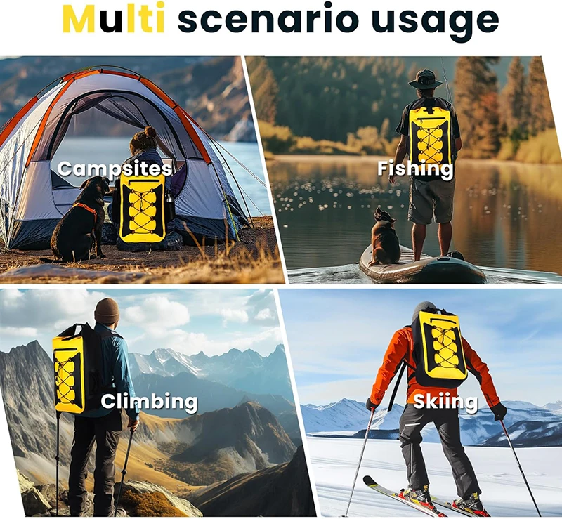 30L Waterproof Dry Bag Backpack Roll Top Waterproof Backpack Sack Keeps Gear Dry Floating Dry Bag for Kayaking Beach