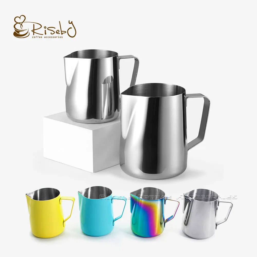 100ml-1500ml Milk Pitcher Custom Color Stainless Steel Coffee Milk Jug Barista Milk Frothing Pitcher Latte Art Pitcher