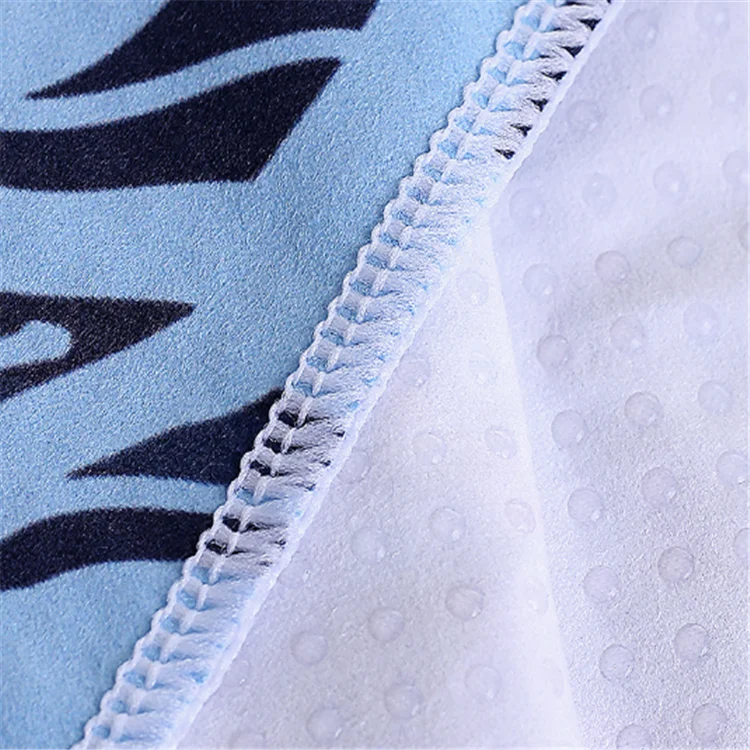 Custom  Printed Non Slip Microfiber  Fleece Hot Yoga Towel With/Without Silicone Dots