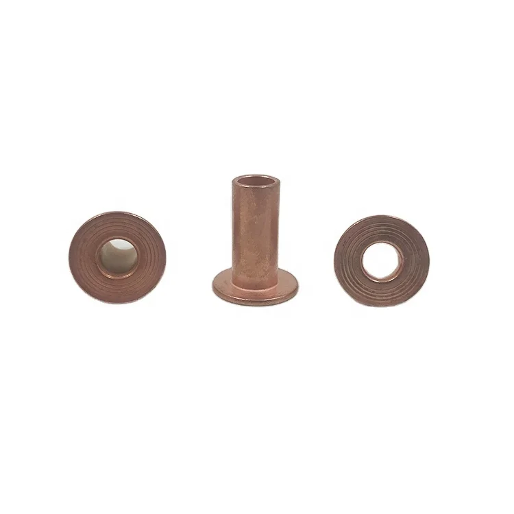 Flat Head Hollow Tubular Rivet Carbon steel Hollow Rivet Copper Plating Copper plated OEM Flat Head Galvanized Tubular brake Riv