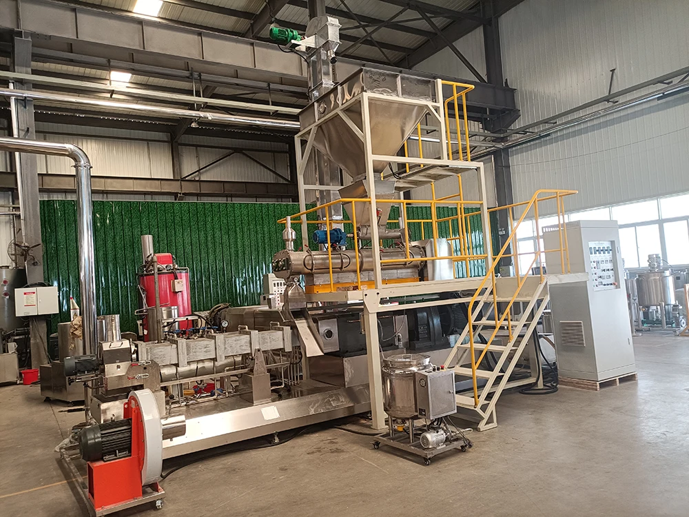 Big capacity 500kg/h fish feed production plant floating twin screw fish feed extruder