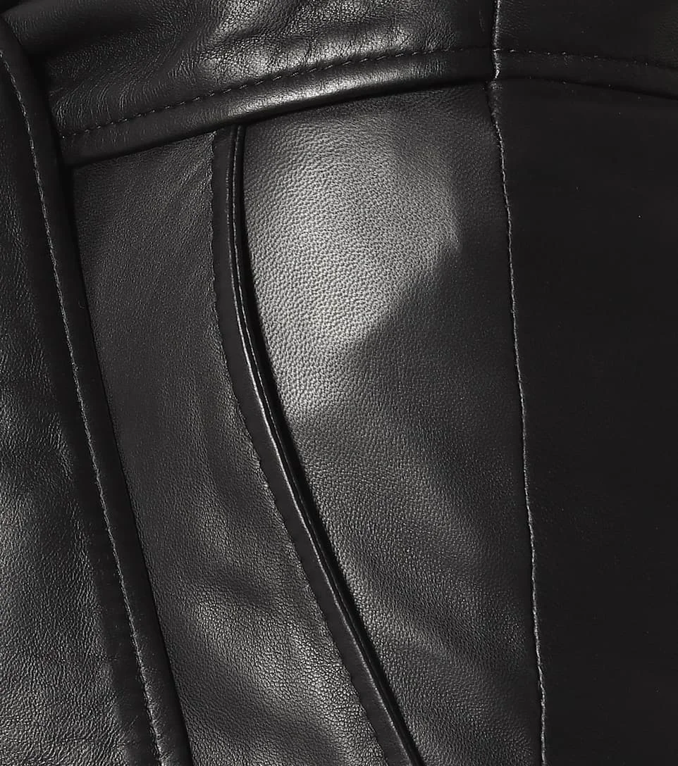 Wholesale elegant casual leather pants high waist wide leg pants for ladies