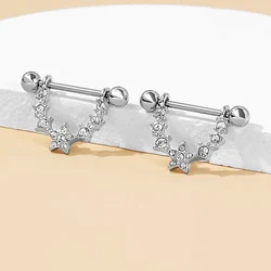 316L Steel Nipple Rings Piercing Heart Barbell  Flower Charming Nipple Rings Jewelry For Women