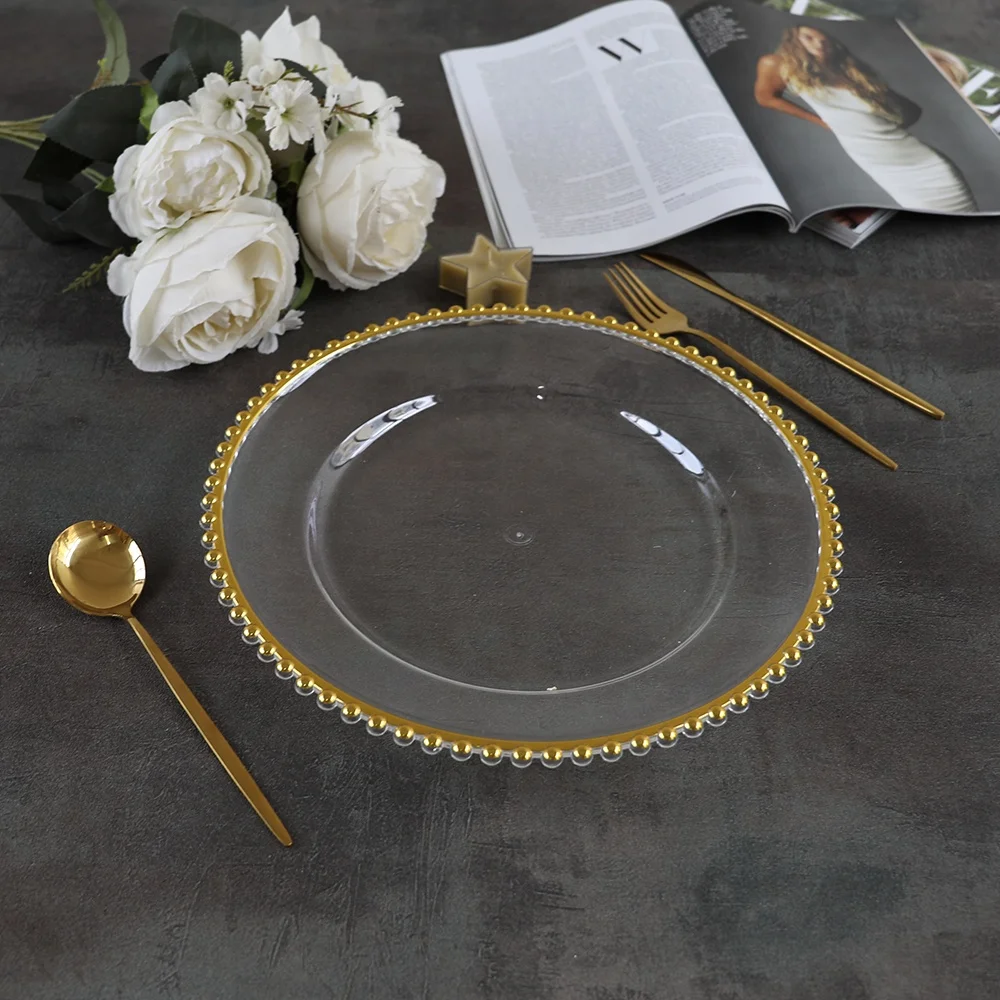 Best Seller Luxury Plastic Wedding Disposable Party Dinnerware Charger Plate