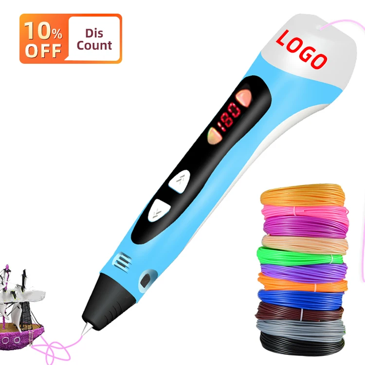 LED Screen DIY PLA Filament 3D Printer Pen Creative Toy Gift For Kids 3D Drawing Pen 3D Printing Pen