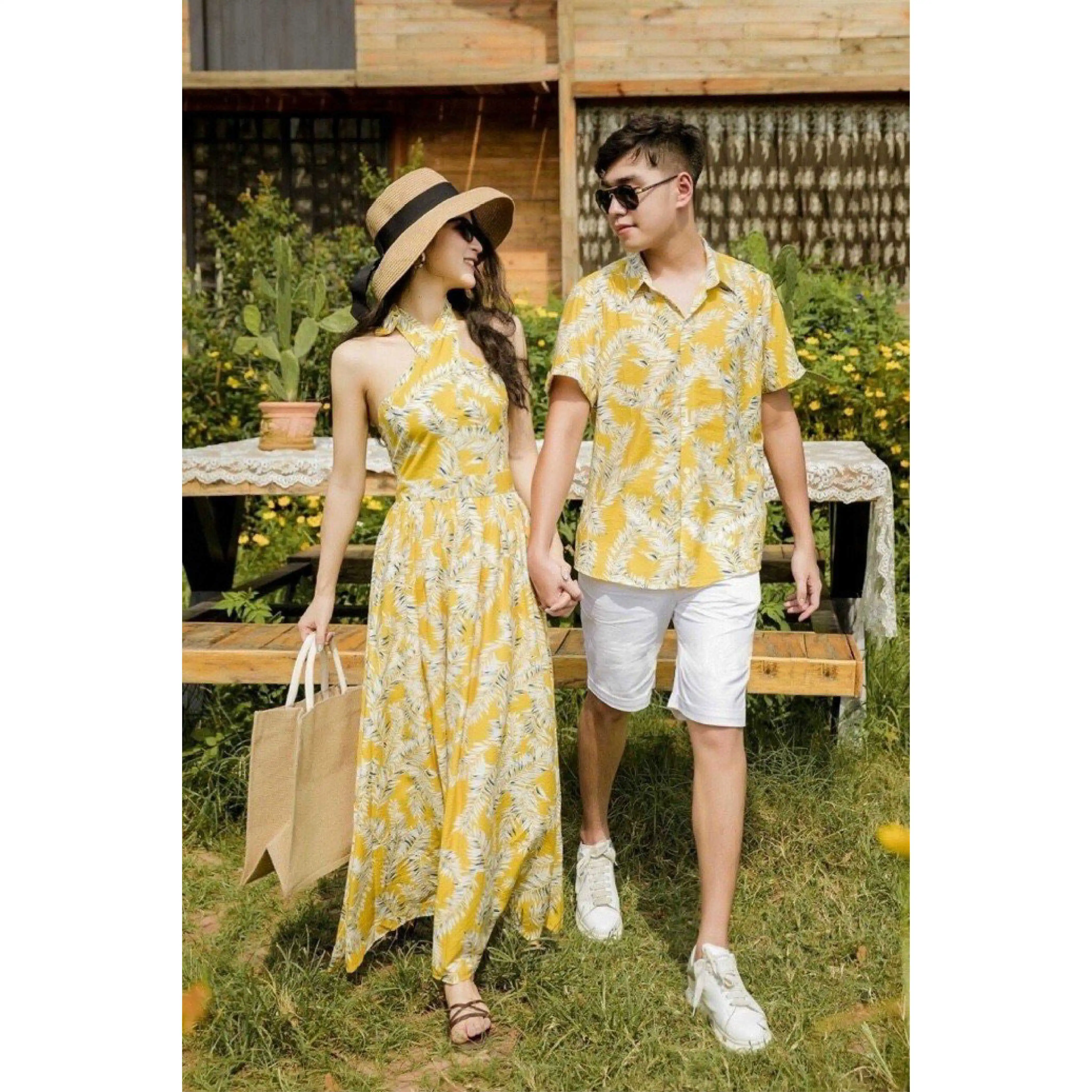 Sahulu Fashion - Tropical Yellow Family Set Best Material Export From Vietnam