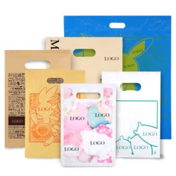 Wholesale Custom Printed Customized LDPE/HDPE /PLA Eco Friendly handle plastic die cut shopping bag