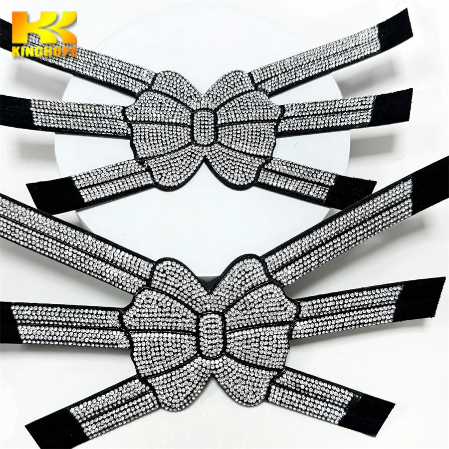 New lady sandals shoe uppers rhinestone diamond shoe accessories sandal upper for sales