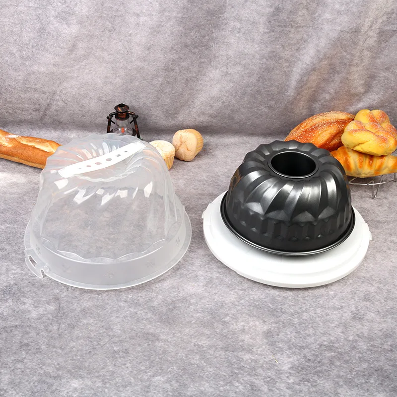New arrival nonstick carbon steel bundform pan with plastic cover