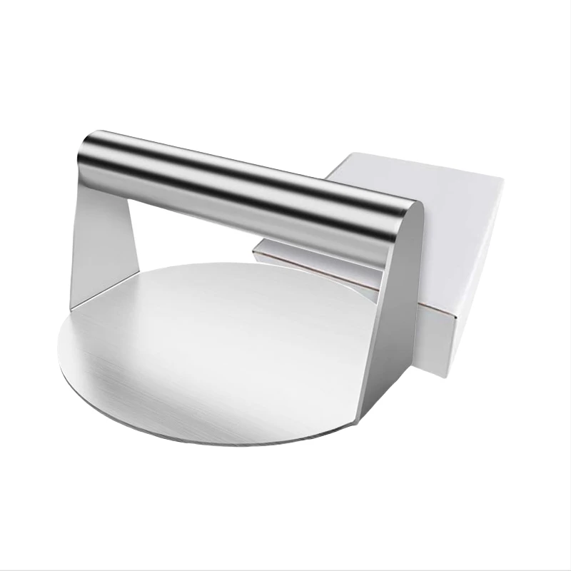 304 Stainless Steel Meat Patty Press Wooden Handle Manual Professional Perfect for Grilling Kitchen Smash Burger Press