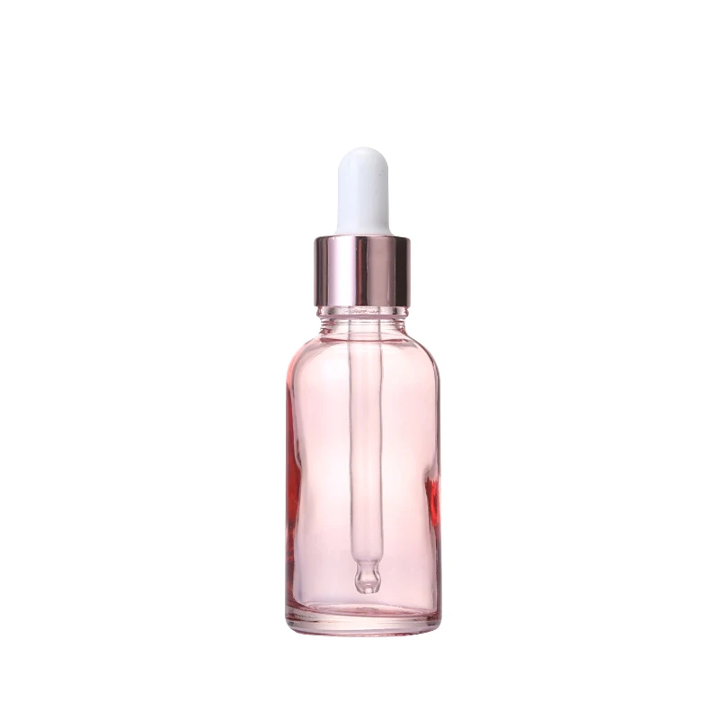 Cosmetic Packaging 30ml 50ml 100ml Hair Oil Essential Oil Perfume Pink Rose Gold Glass Dropper Bottle For Skin Care Packaging