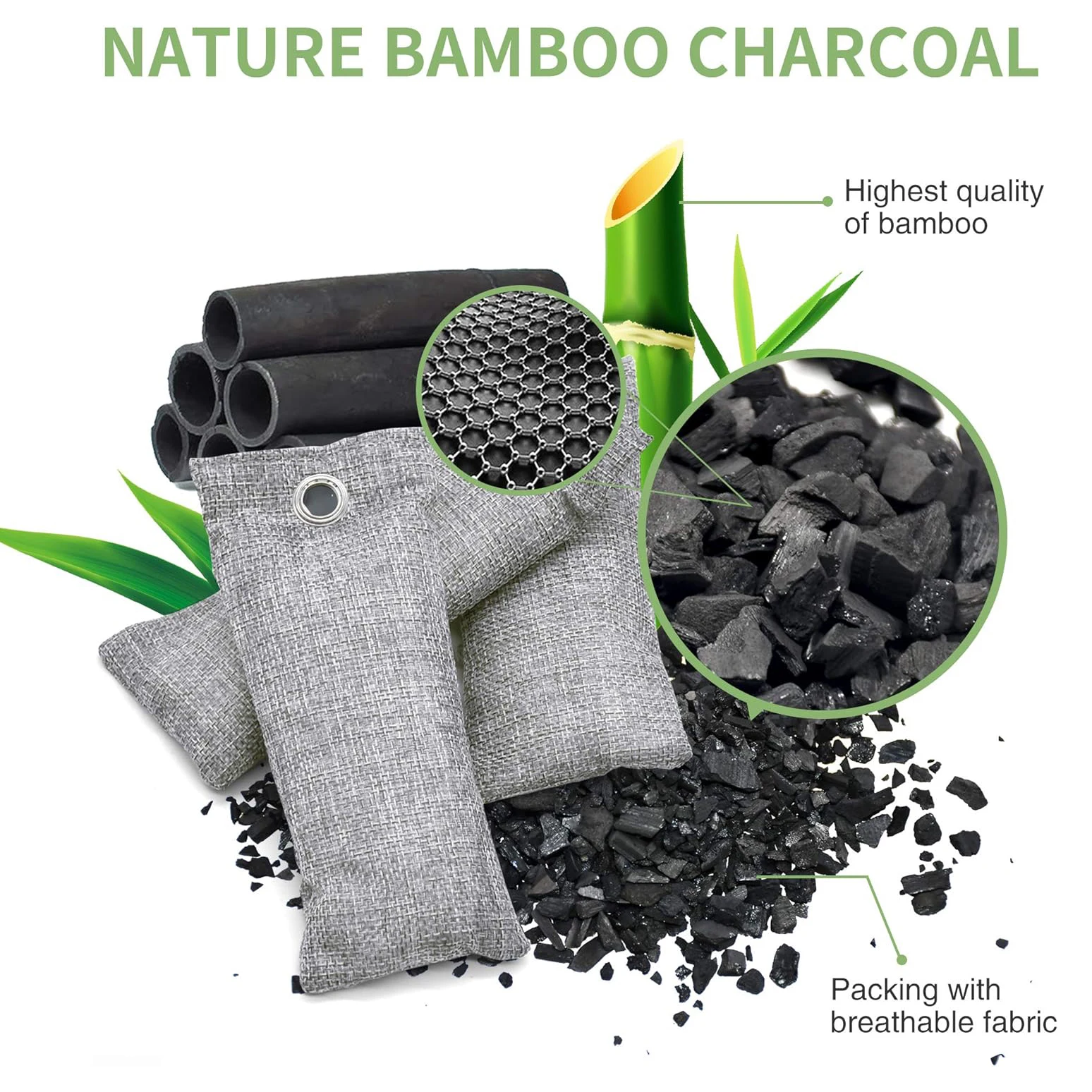 12 Pack Bamboo Charcoal Air Purifying Deodorizer Bag Car Odor Eliminator Moisture Absorber Shoes Deodorant (6x50g 6x150g)
