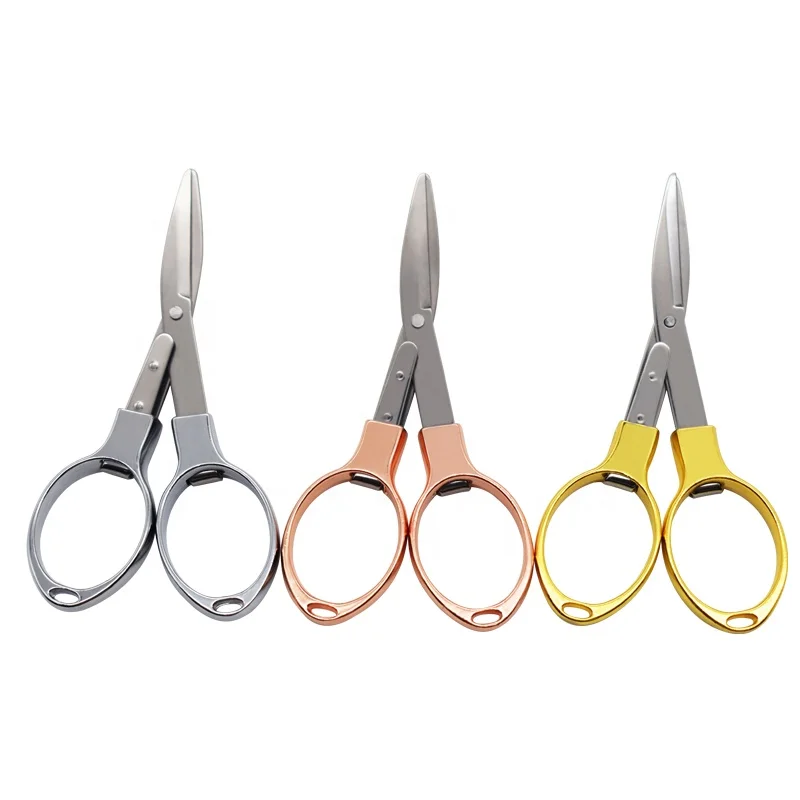 Factory direct stainless steel beauty scissors can be folded