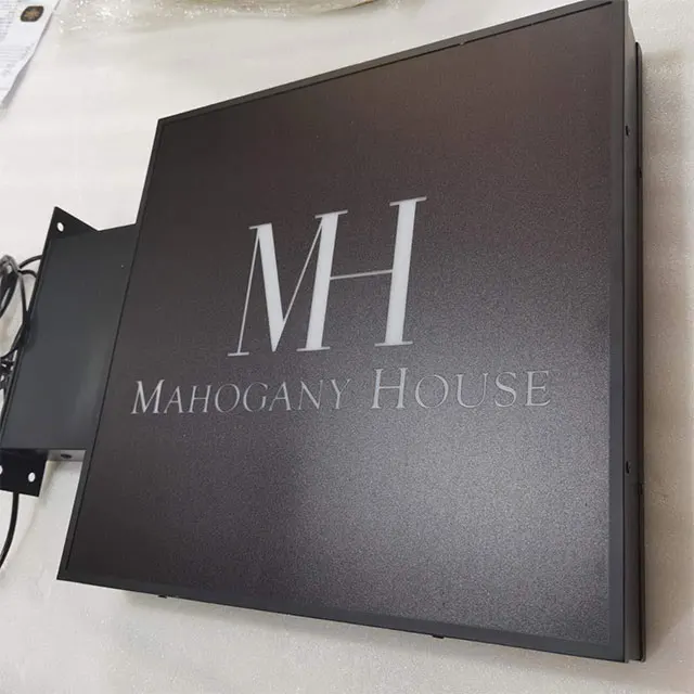 Factory outlet Custom Metal Double Sided Projecting Channel Led Light Box Letters Storefront Signs Blade Sign Outdoor Signage